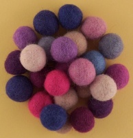 Handmade Felt Accessories - 15mm Balls - Pinks & Purples